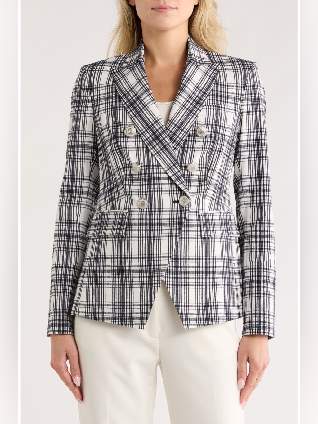 Nwt $898 Veronica Beard Miller Plaid Wool Blend Dickey Jacket